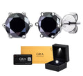Aretes Plata .925 - Moissanita Black 0.5 ct.