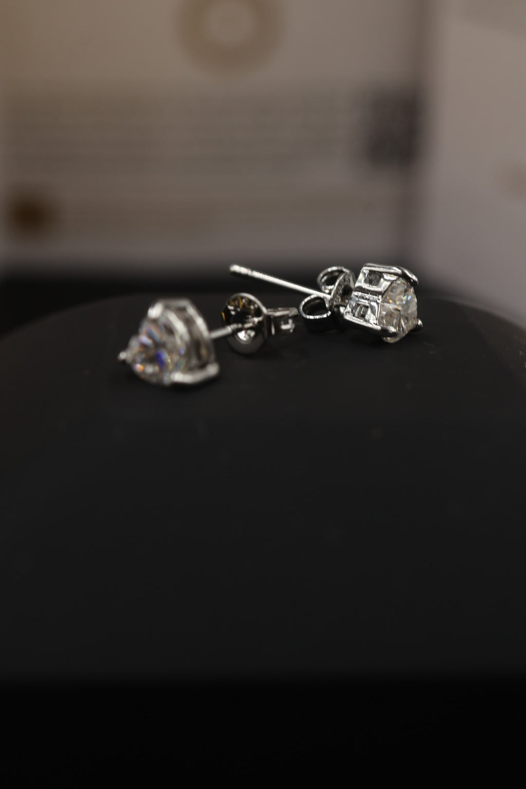 Aretes de Corazón Plata 925 - Moissanita