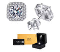 Aretes Box Plata .925 - Moissanita D 0.5 ct.