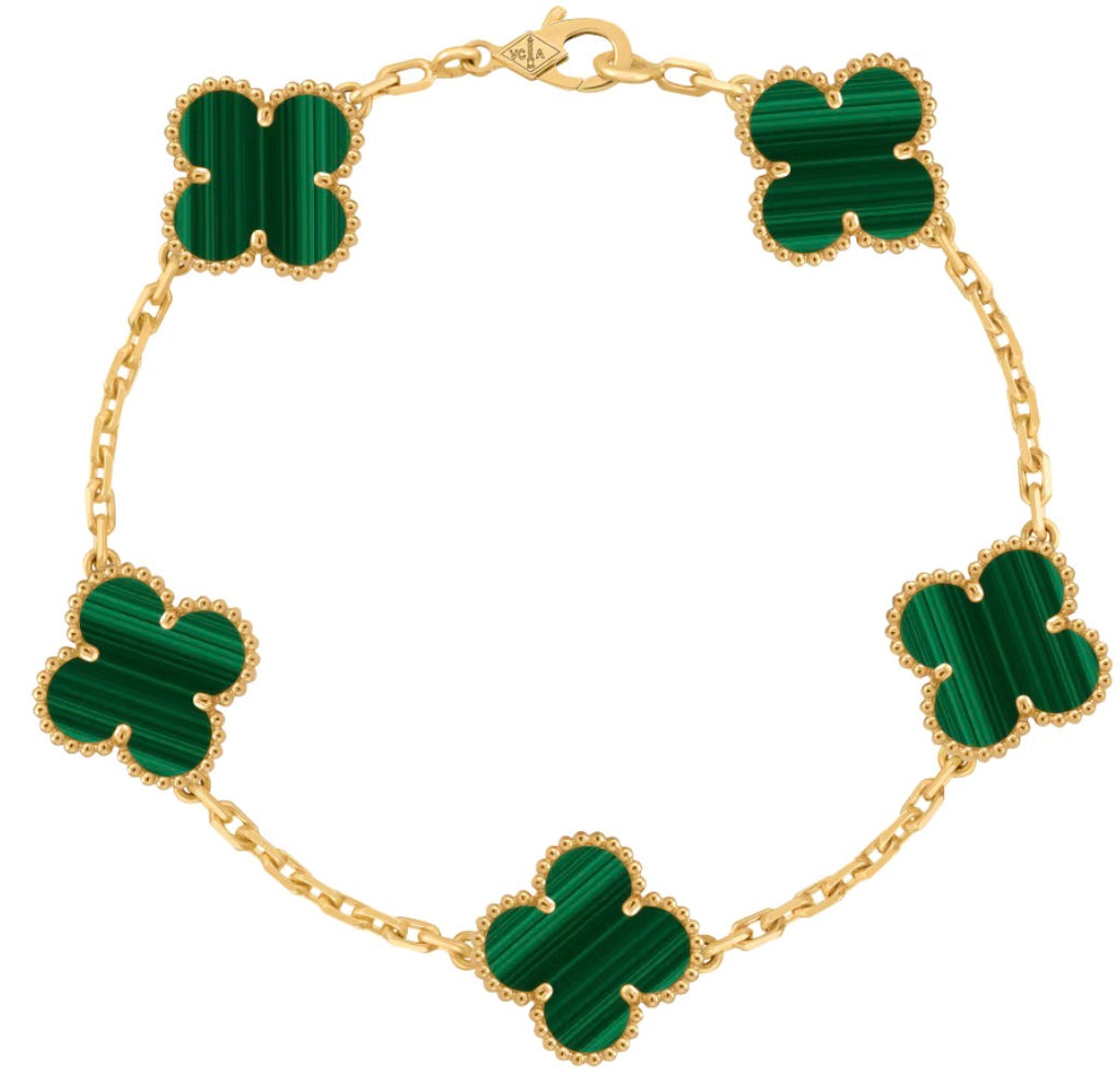 Pulsera VCA Alhambra 1:1 Gold Malaquita