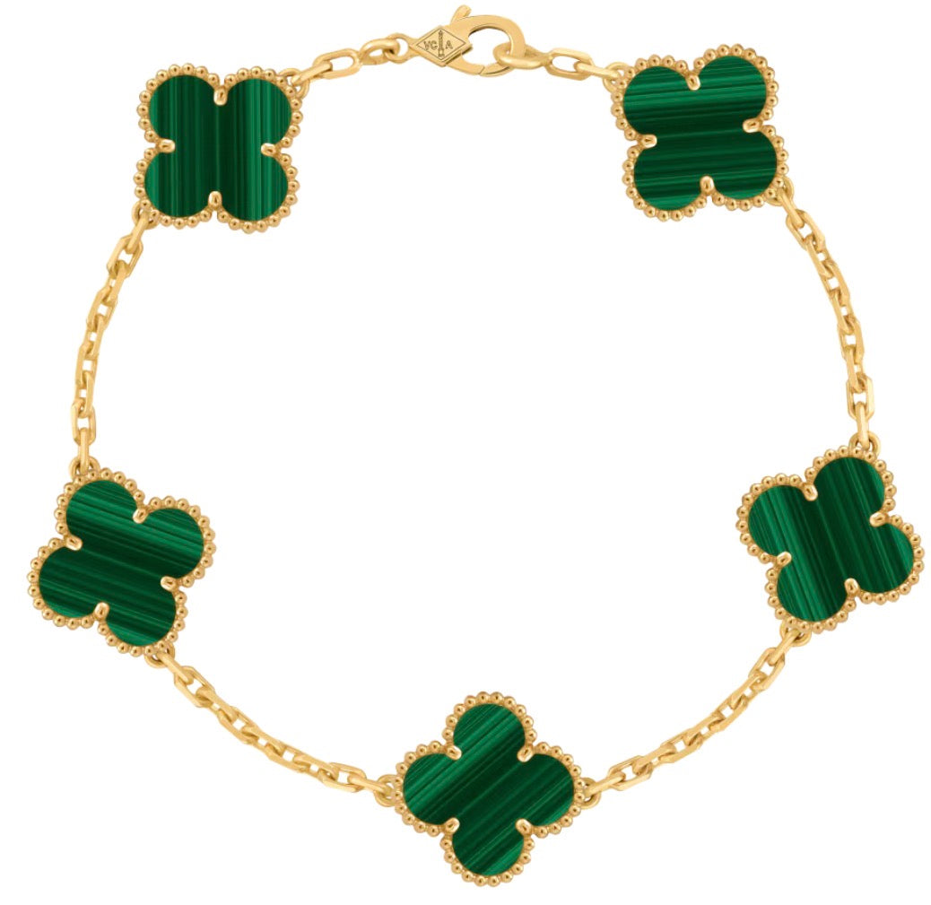 Pulsera VCA Alhambra 1:1 Gold Malaquita