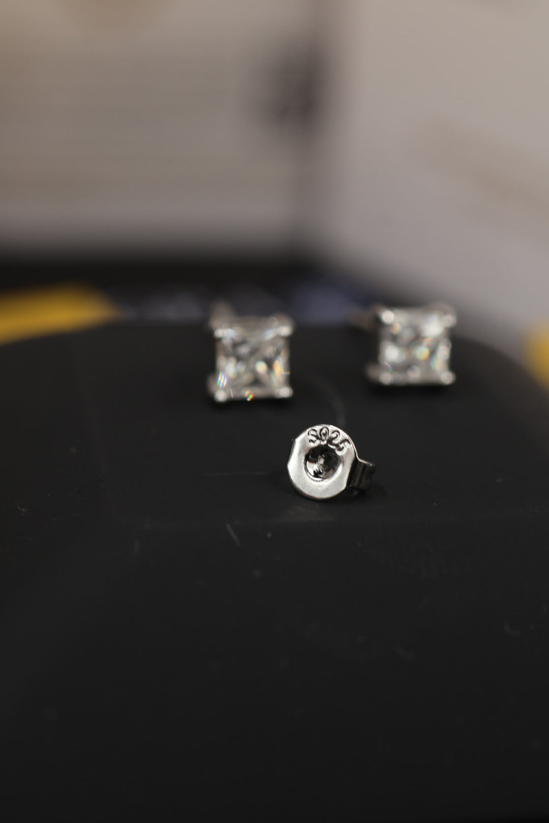 Aretes de Cuadro Plata 925 - Moissanita