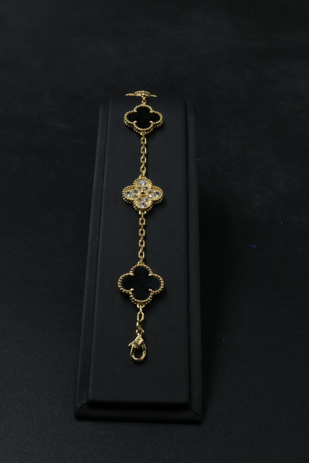 Pulsera VCA Alhambra 1:1 Gold Onyx - Diamonds