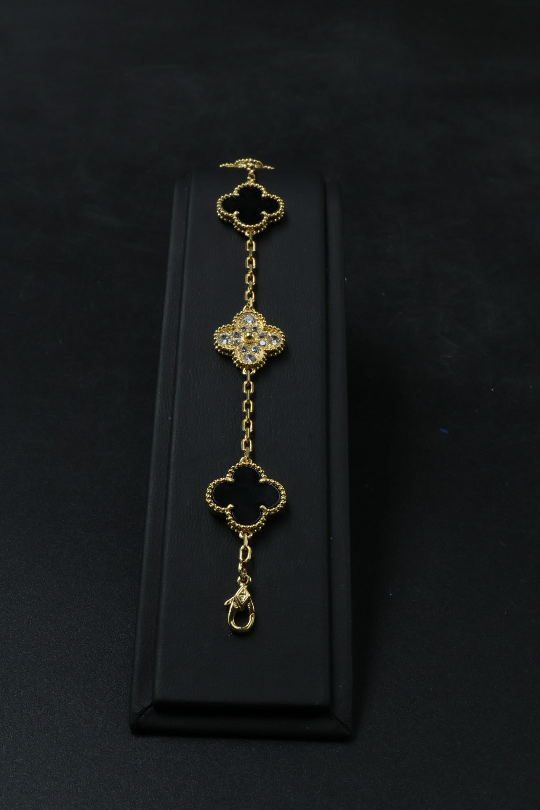 Pulsera VCA Alhambra 1:1 Gold Onyx - Diamonds