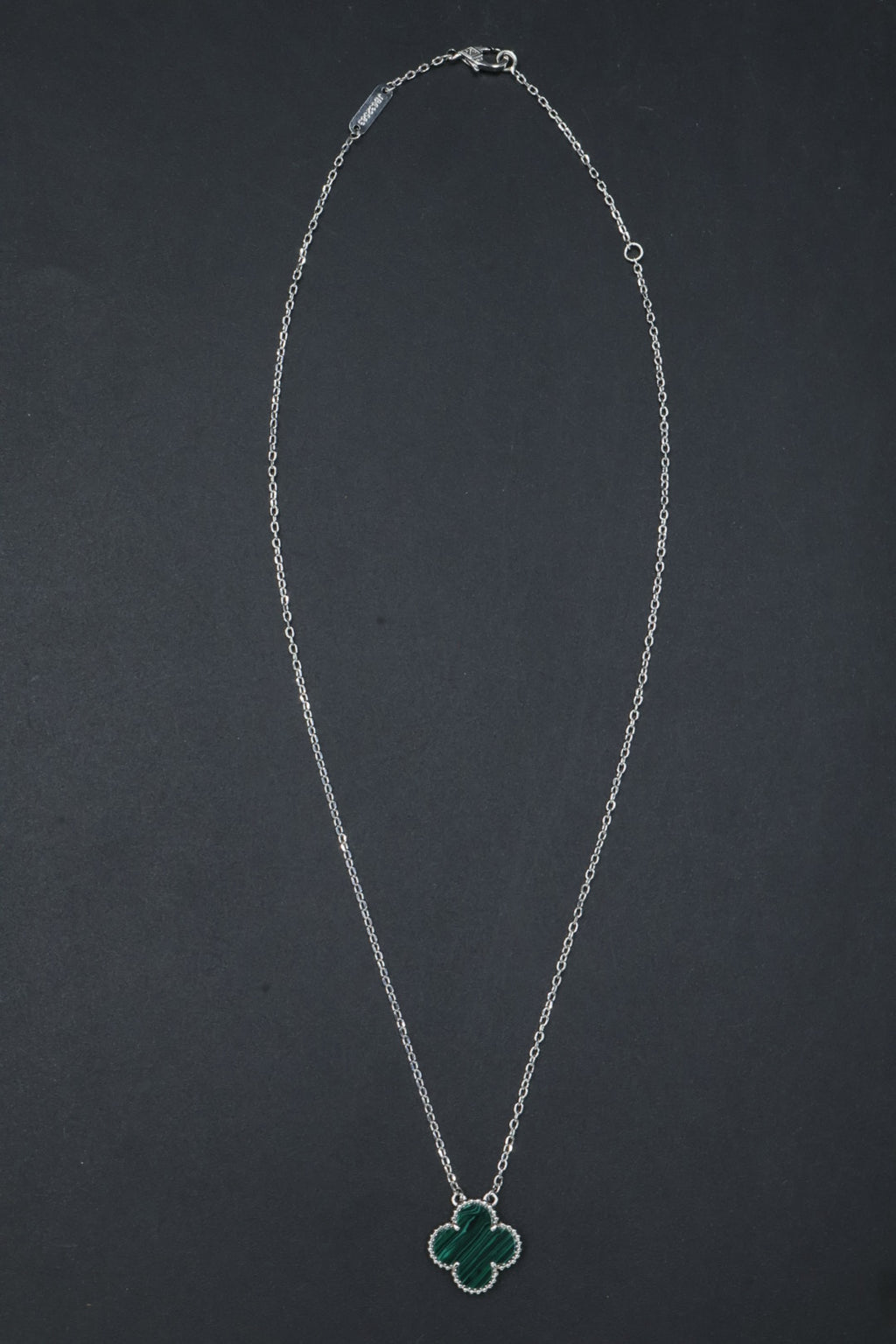 Collar Vintage Alhambra 1:1 Silver Malaquita.