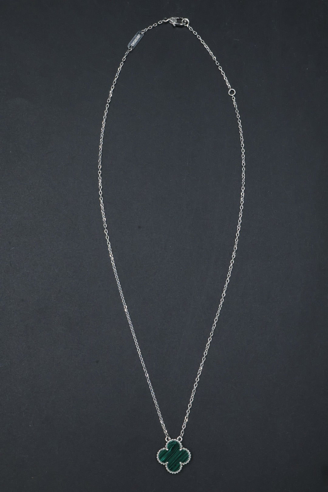 Collar Vintage Alhambra 1:1 Silver Malaquita.