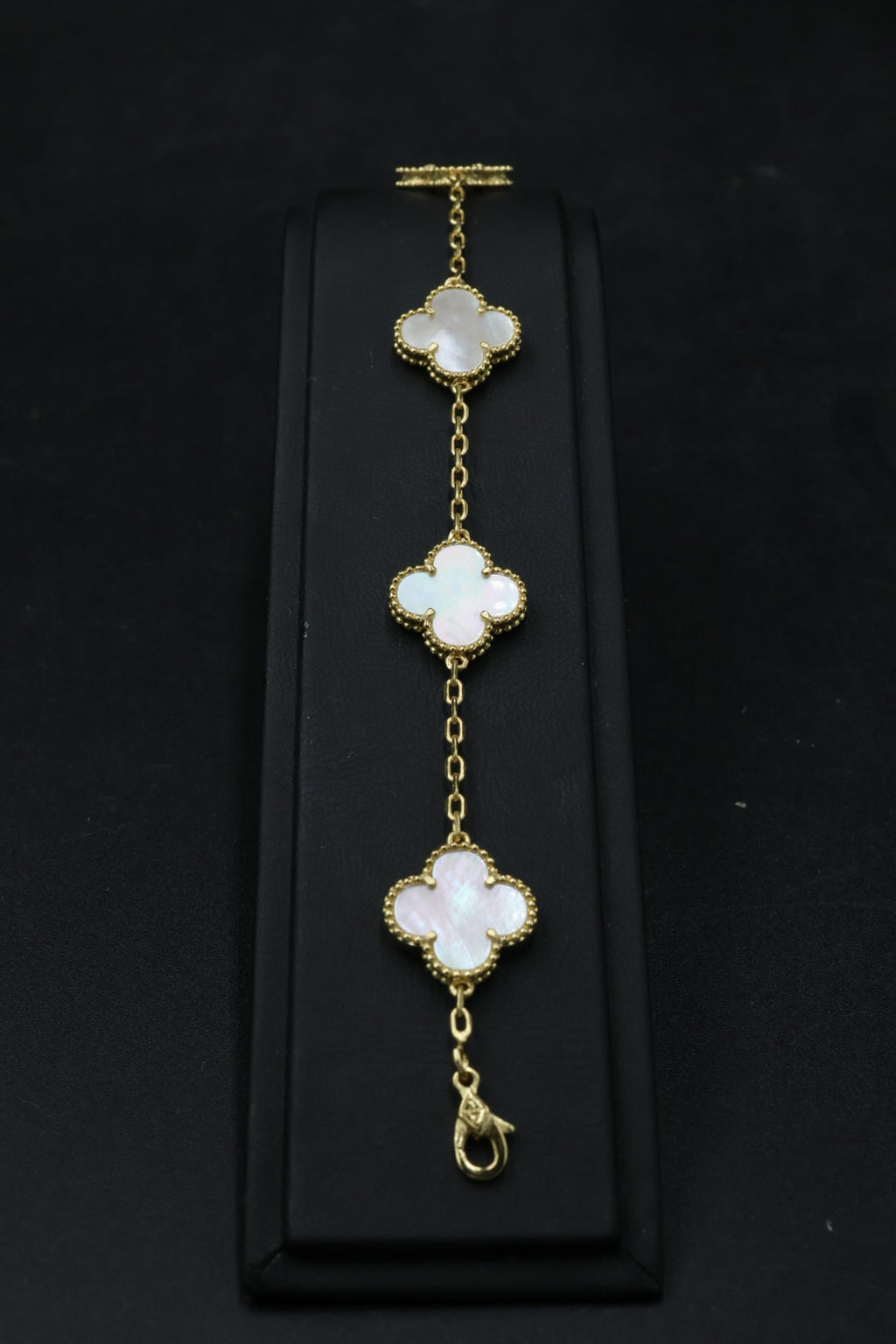 Pulsera VCA Plata .925 1:1 Vintage Alhambra, 5 Nácar/ Gold