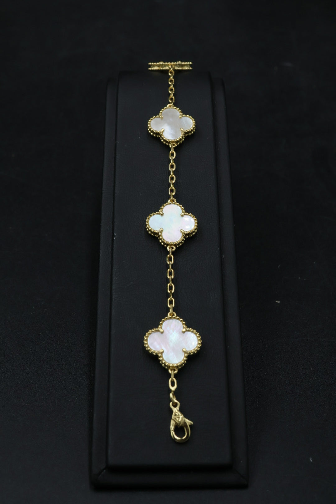 Pulsera VCA Plata .925 1:1 Vintage Alhambra, 5 Nácar/ Gold