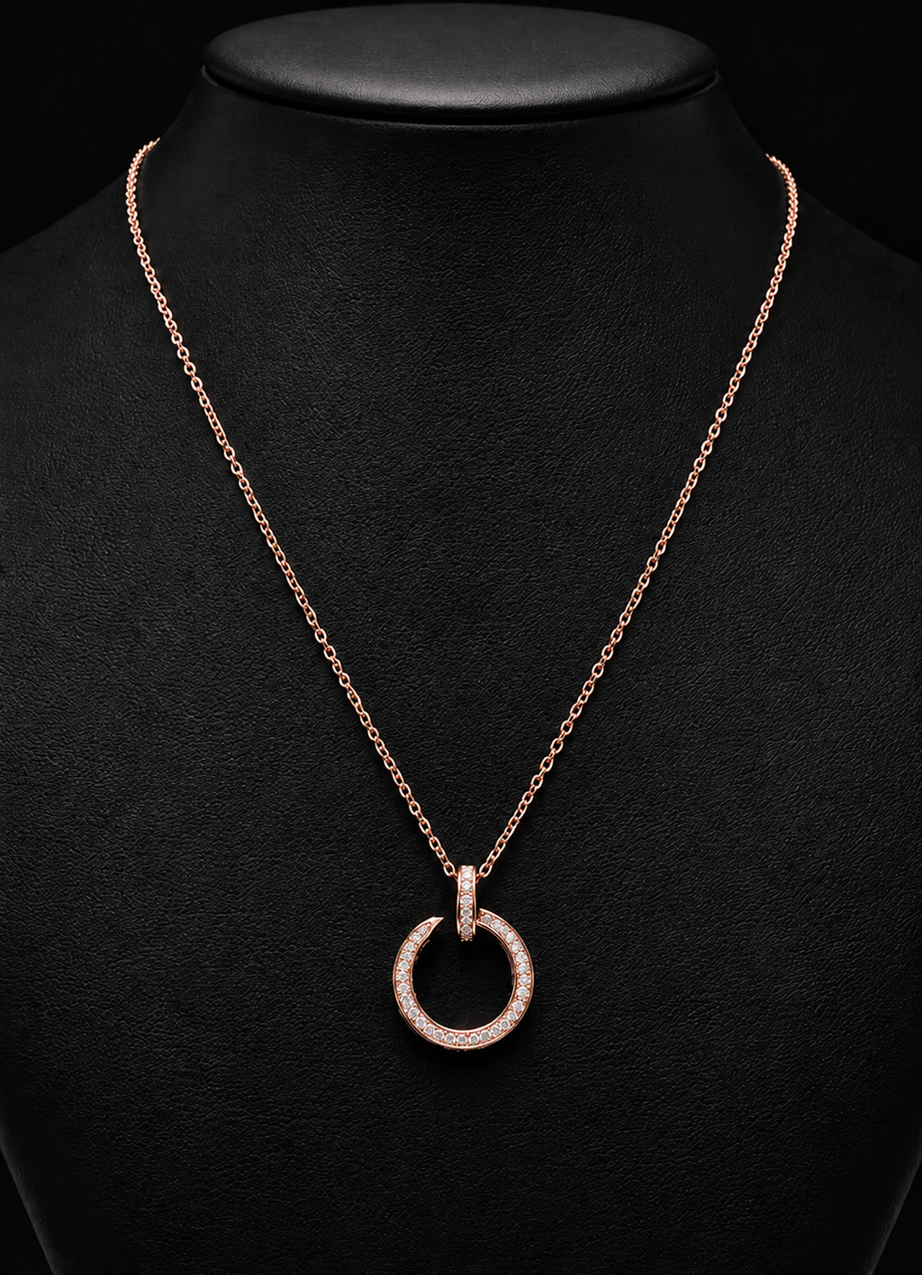 Collar Clavo Pequeño con Zirconias - Rose Gold.