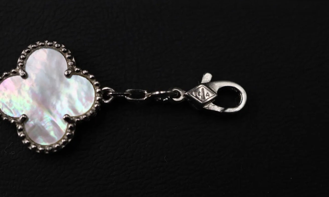 Pulsera VCA Plata .925 1:1 Vintage Alhambra, 5 Motivos Nácar