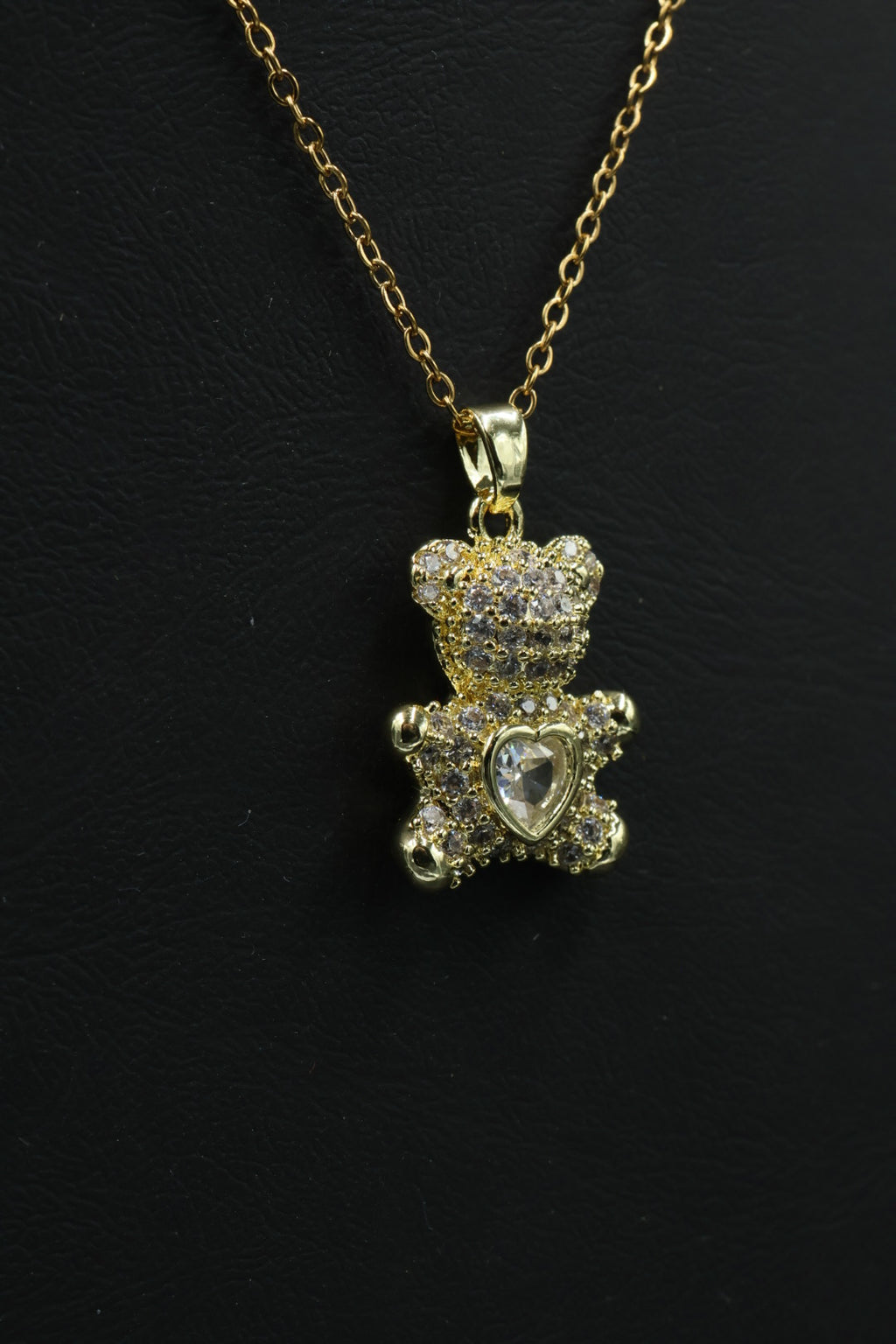 Collar con dije de Oso Full Zirconias- Gold.