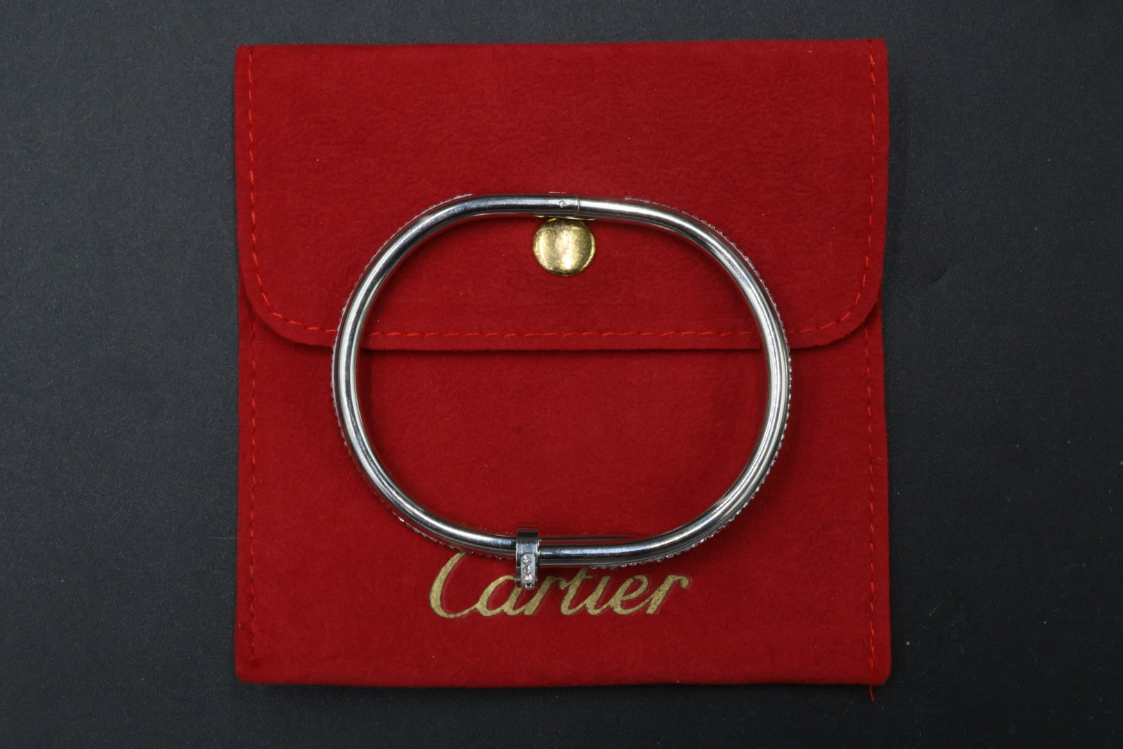Brazalete Cartier Juste Un Clou Iced - Plateado