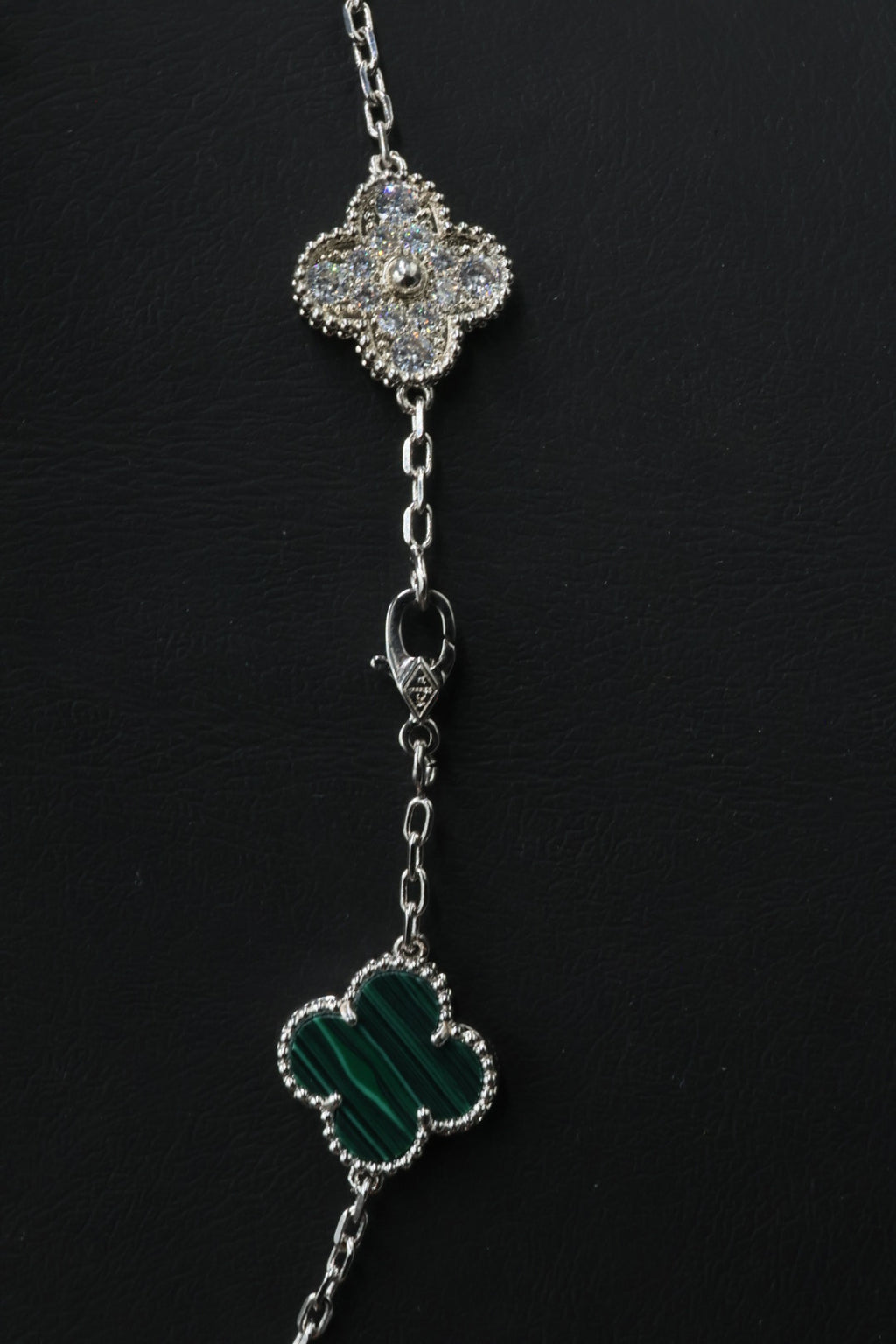 Collar VCA Alhambra 10 Motivos - Silver Malaquita Diamonds.