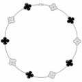 Collar VCA Alhambra 10 Motivos - Silver Onyx Diamonds.