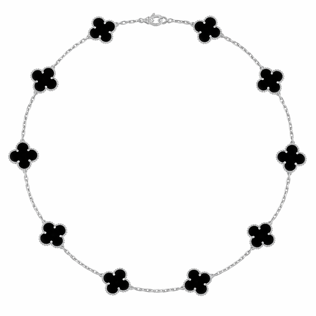 Collar VCA Plata 925 Alhambra 10 Motivos - Onyx.