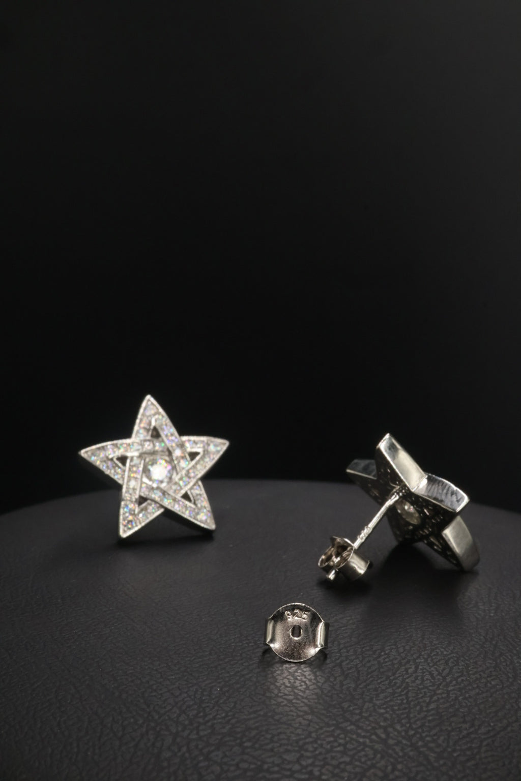 Aretes en Plata 925 Estrella Silver - Moissanita.