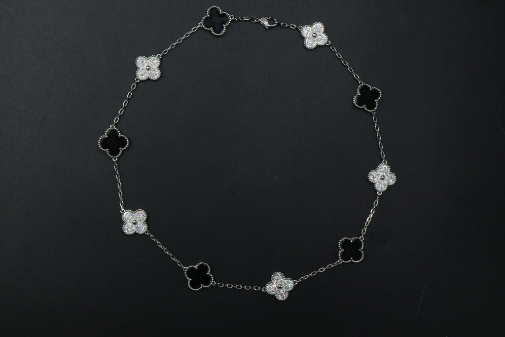 Collar VCA Alhambra 10 Motivos - Silver Onyx Diamonds.