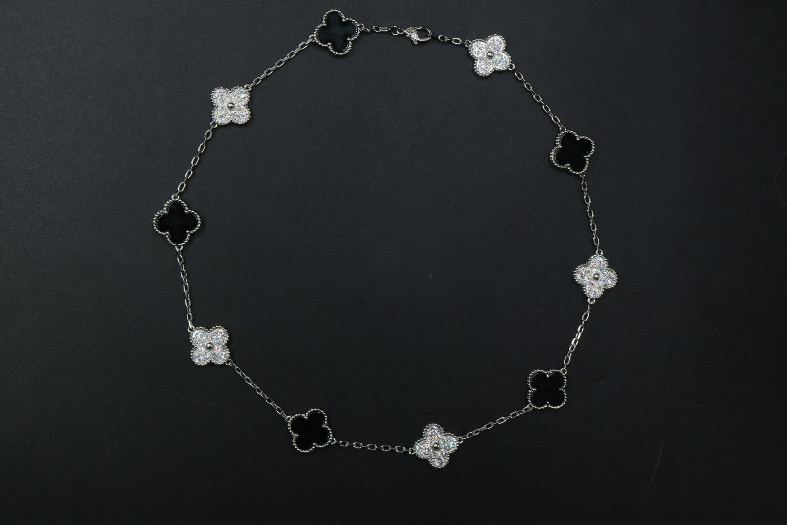 Collar VCA Alhambra 10 Motivos - Silver Onyx Diamonds.
