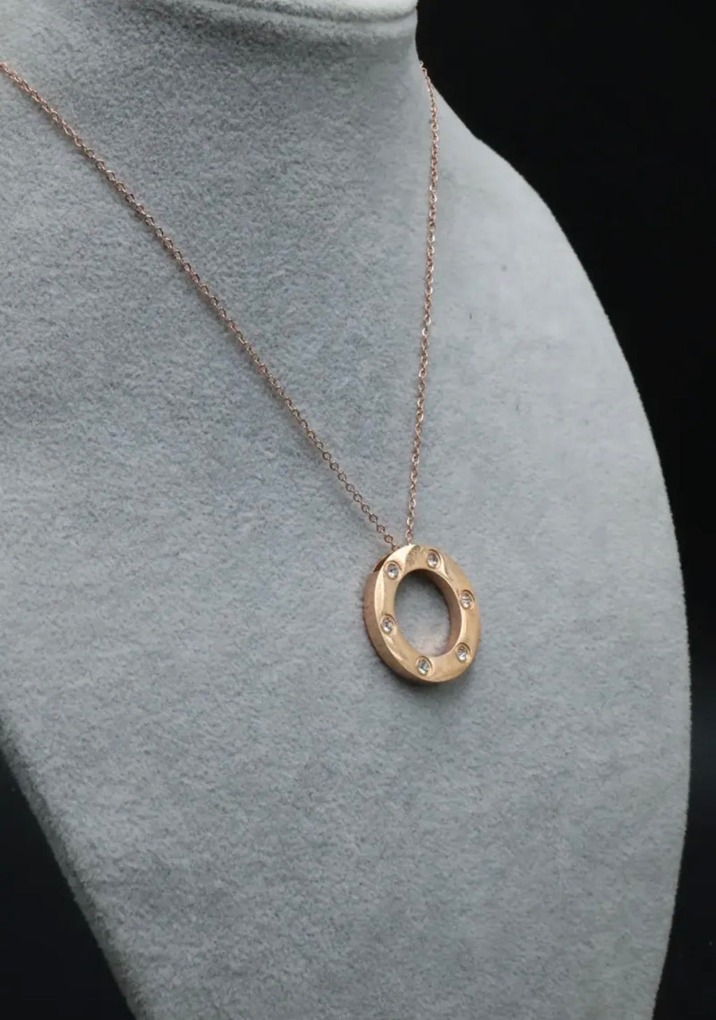 Collar Clavo con Zirconias - Rose Gold.
