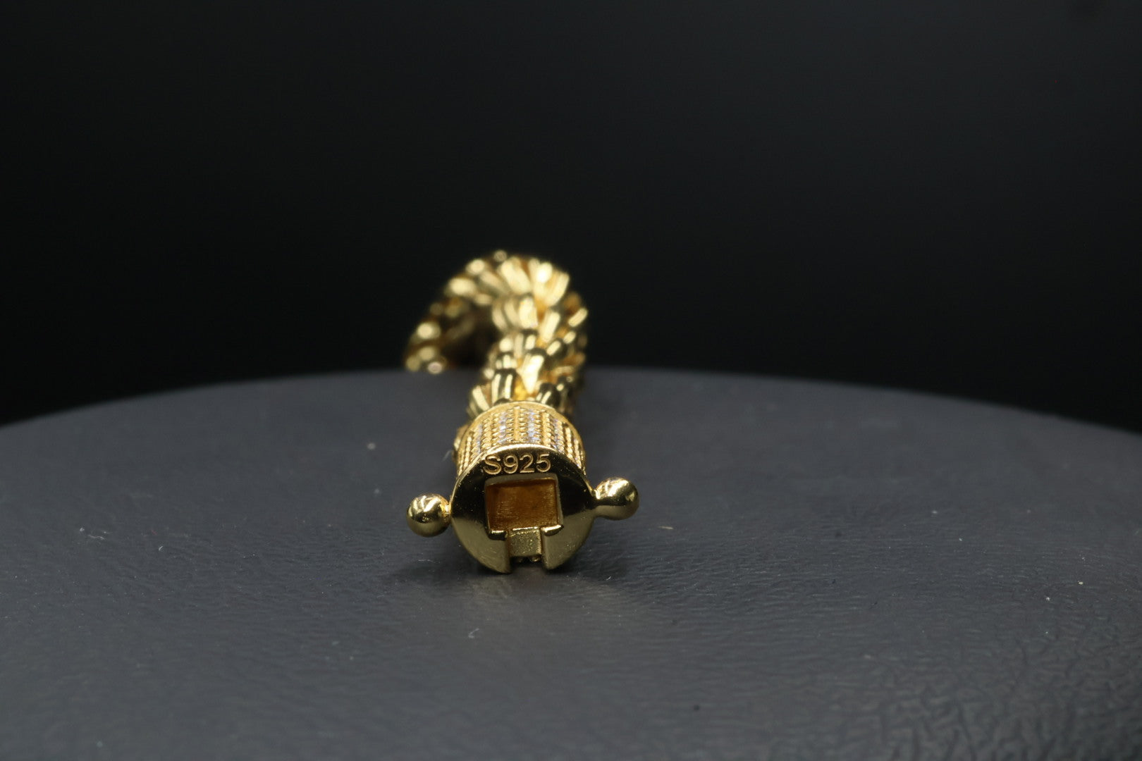 Pulsera Torzal 4 Micras Oro Broche Iced - Moissanita