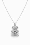 Collar con dije de Oso Full Zirconias- Silver.