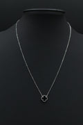 Collar 1 Trébol Negro en Plata .925 S925