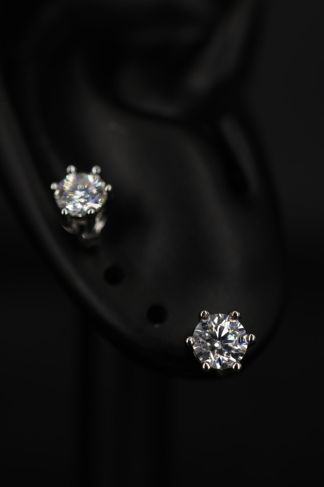 Aretes Plata .925 - Moissanita D 0.5 ct.