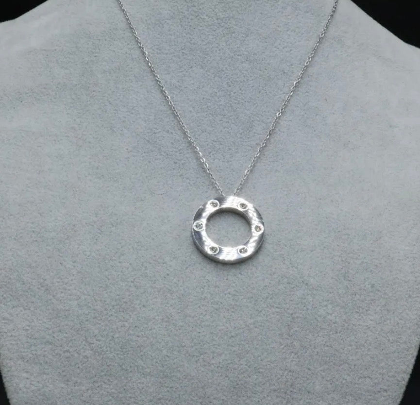 Collar Clavo con Zirconias - Plateado.