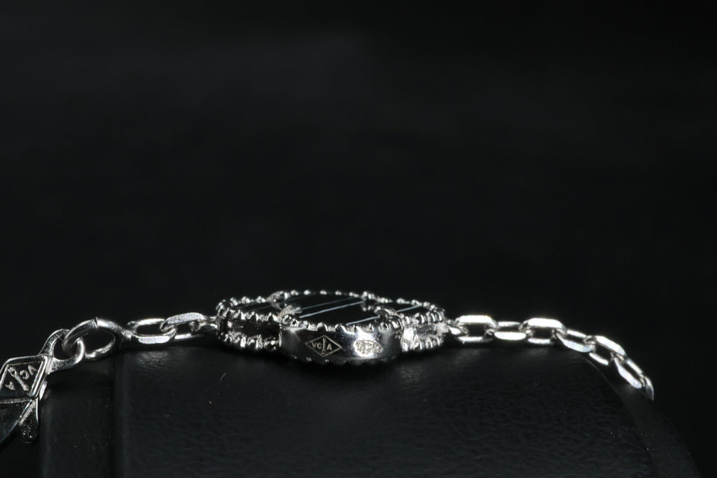 Pulsera VCA Plata .925 1:1 Vintage Alhambra, 5 Motivos Negro Obsidiana - Diamonds.