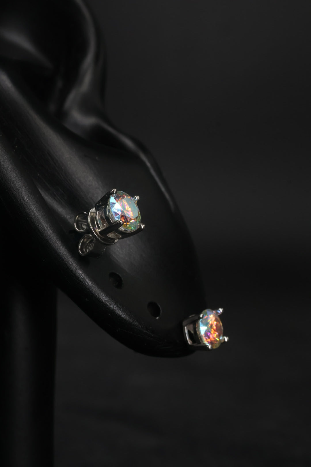 Aretes Plata .925 - Moissanita AB 0.5 ct.