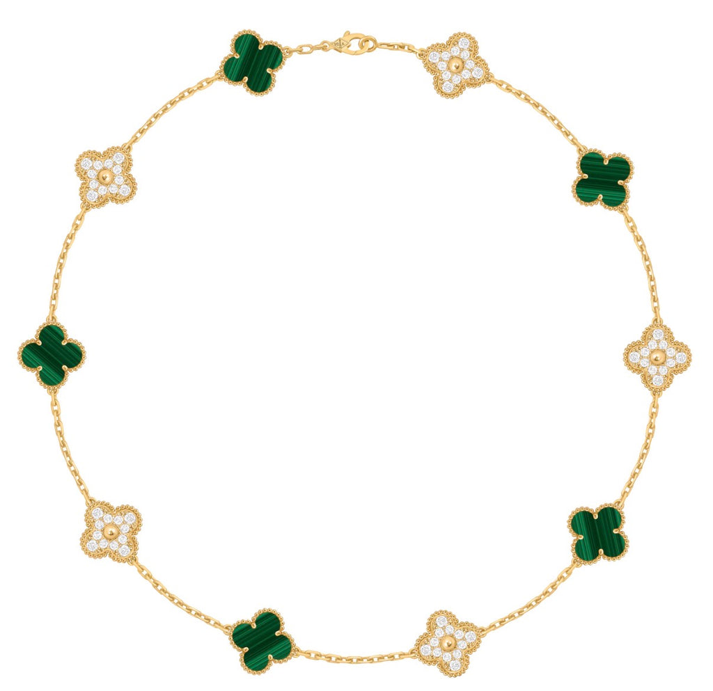 Collar VCA Alhambra 10 Motivos - Gold Malaquita Diamonds.