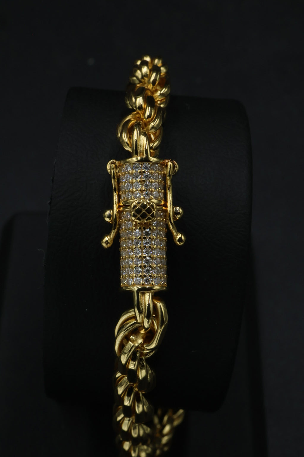 Pulsera Torzal 4 Micras Oro Broche Iced - Moissanita