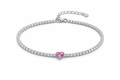 Pulsera Tenis Corazón Rosa