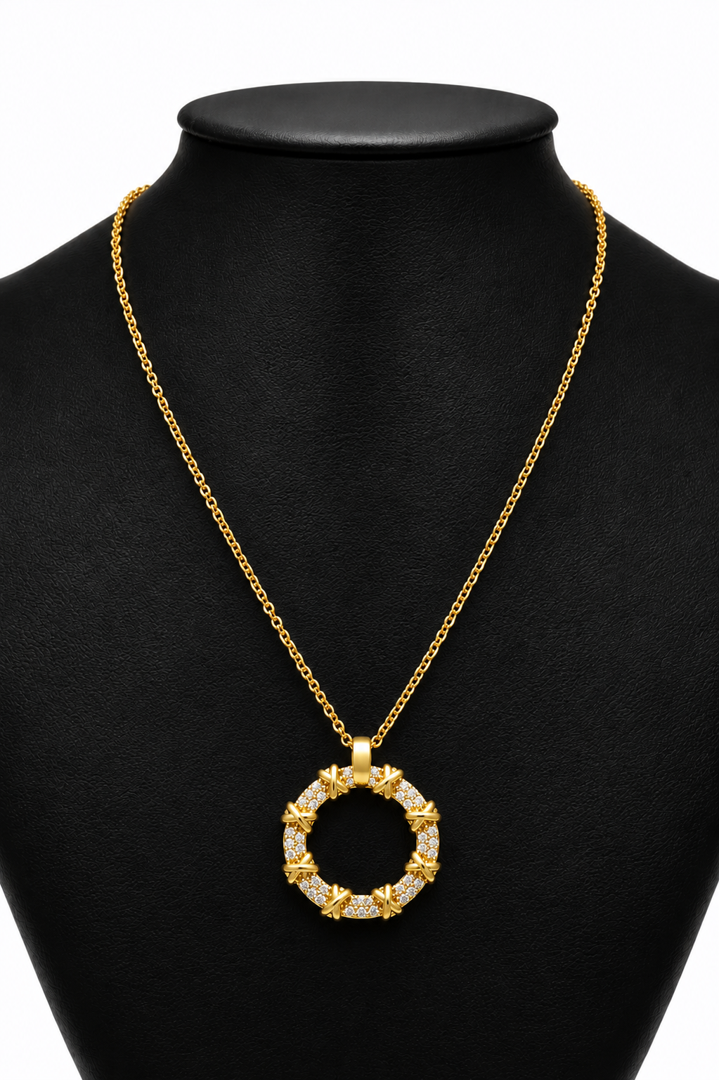Collar Clavo Full Zirconias - Dorado.