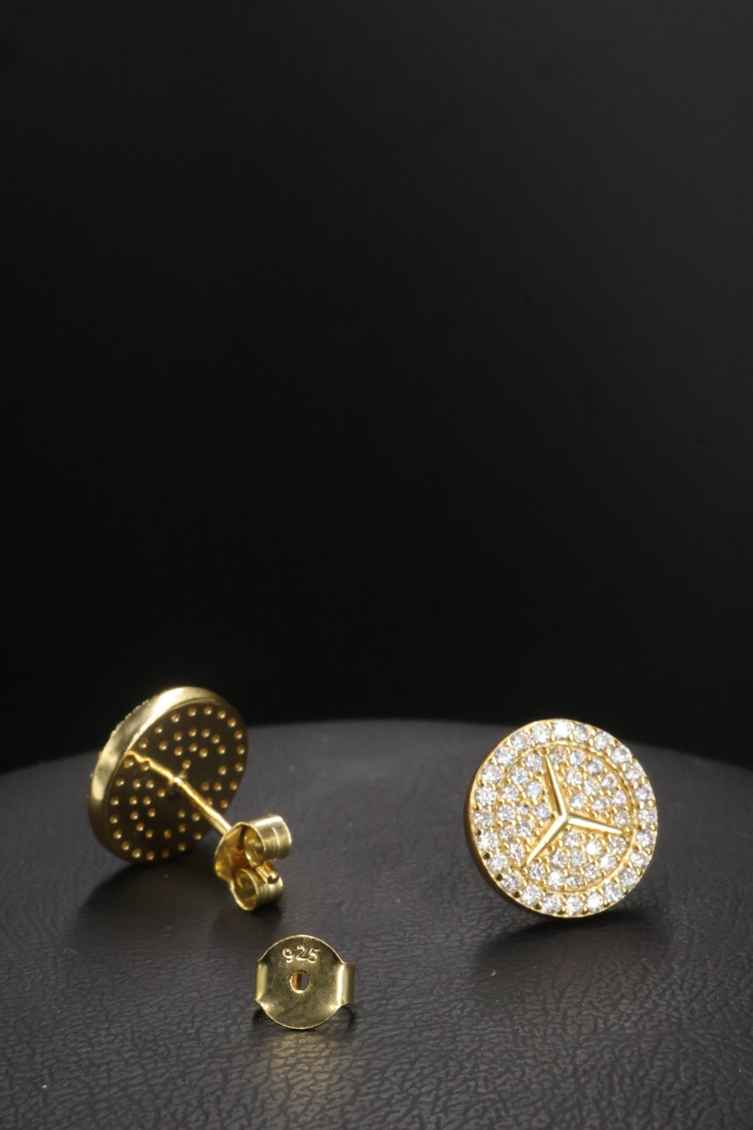 Aretes en Plata 925 Estrella Gold - Moissanita.