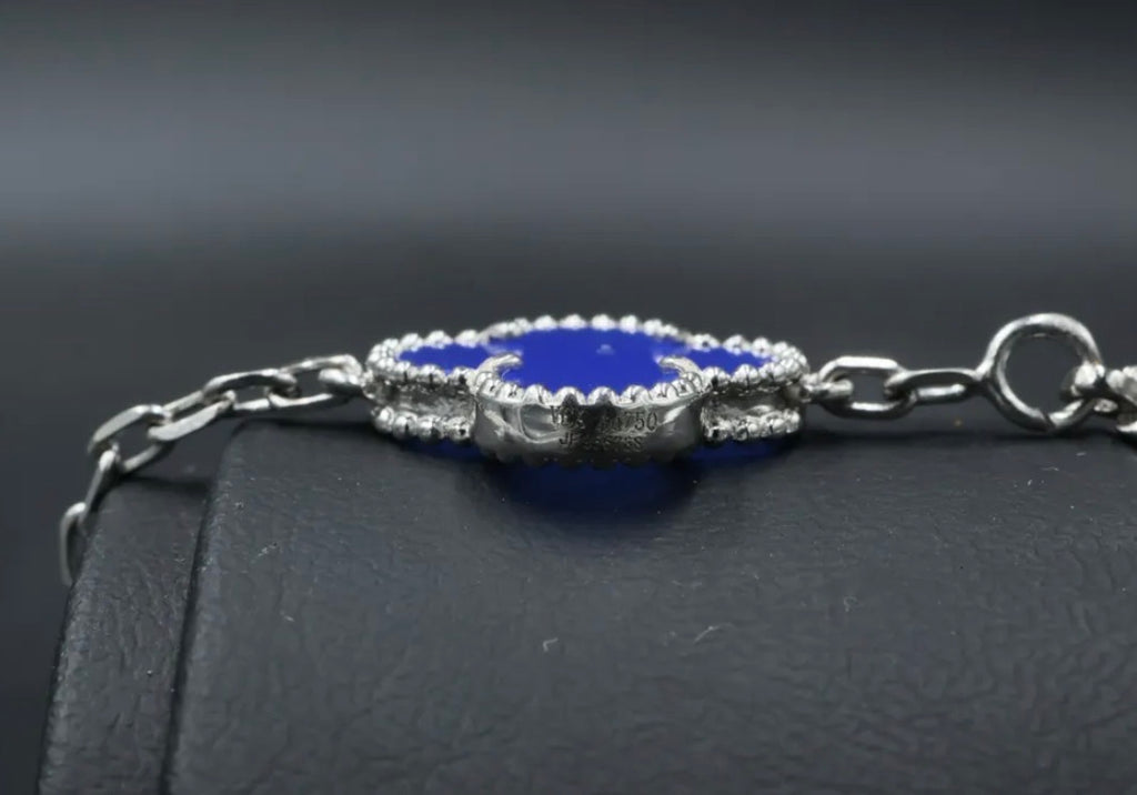 Pulsera VCA Plata .925 1:1 Vintage Alhambra, 5 Motivos Ágata