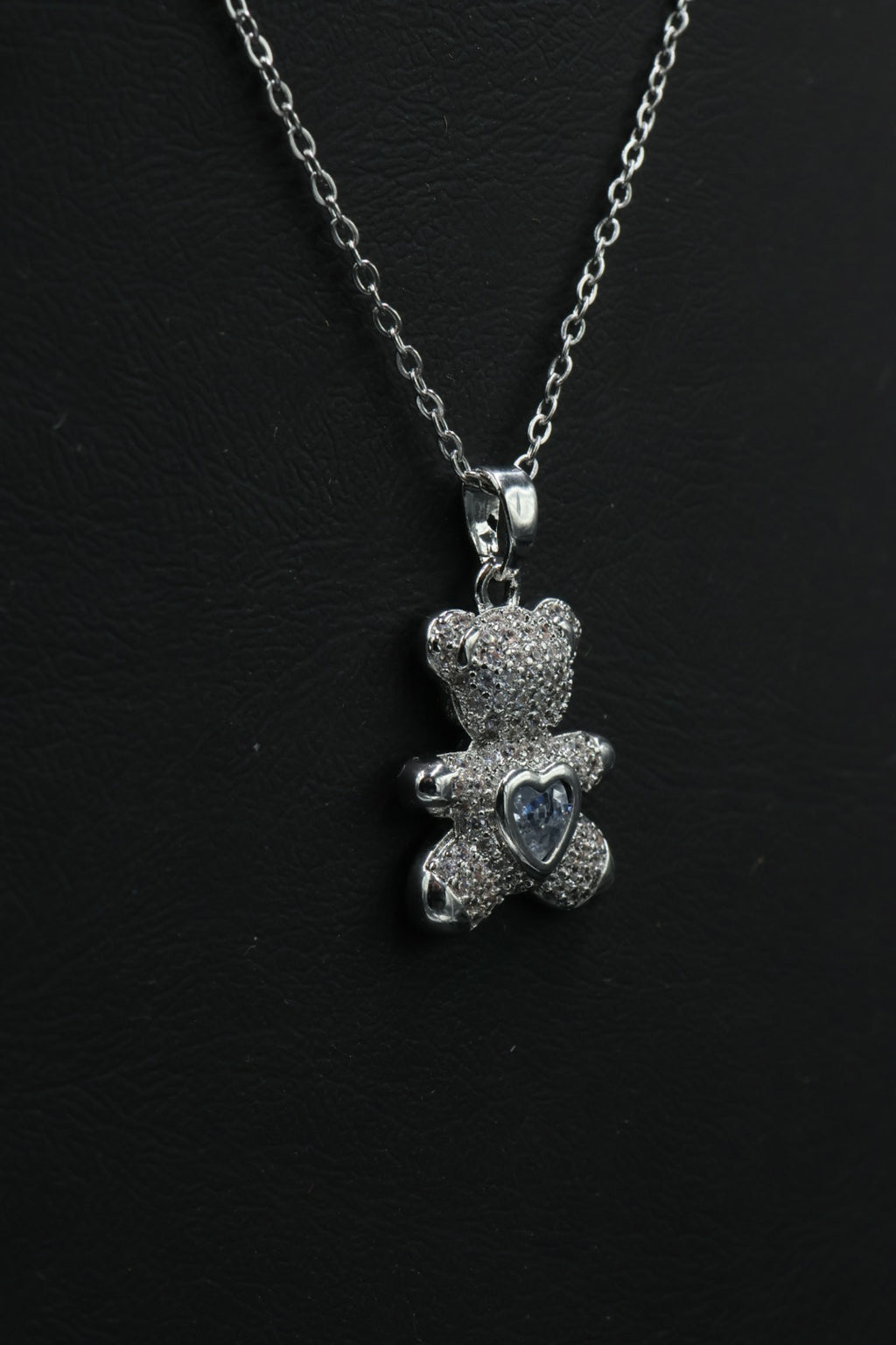 Collar con dije de Oso Full Zirconias- Silver.