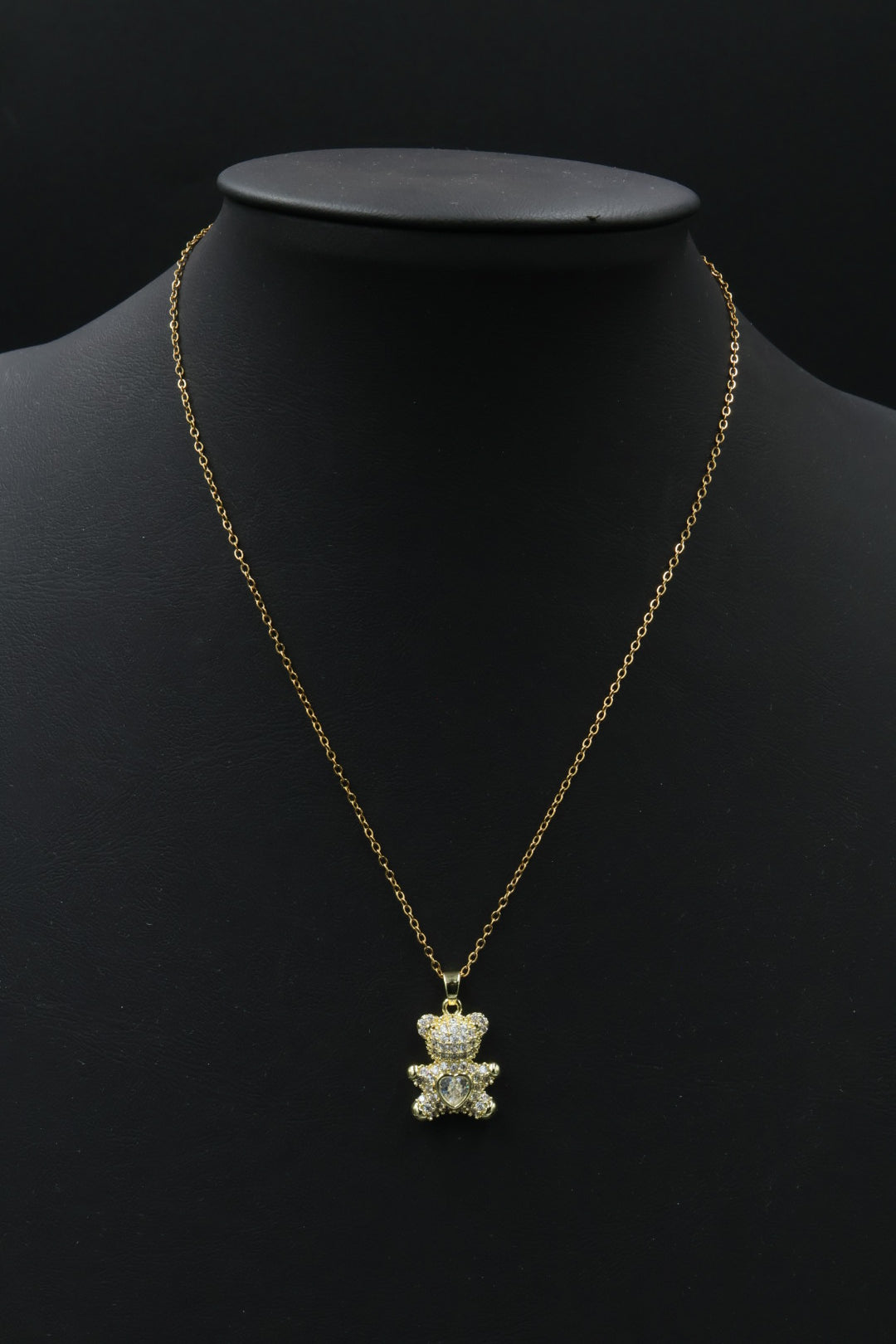 Collar con dije de Oso Full Zirconias- Gold.