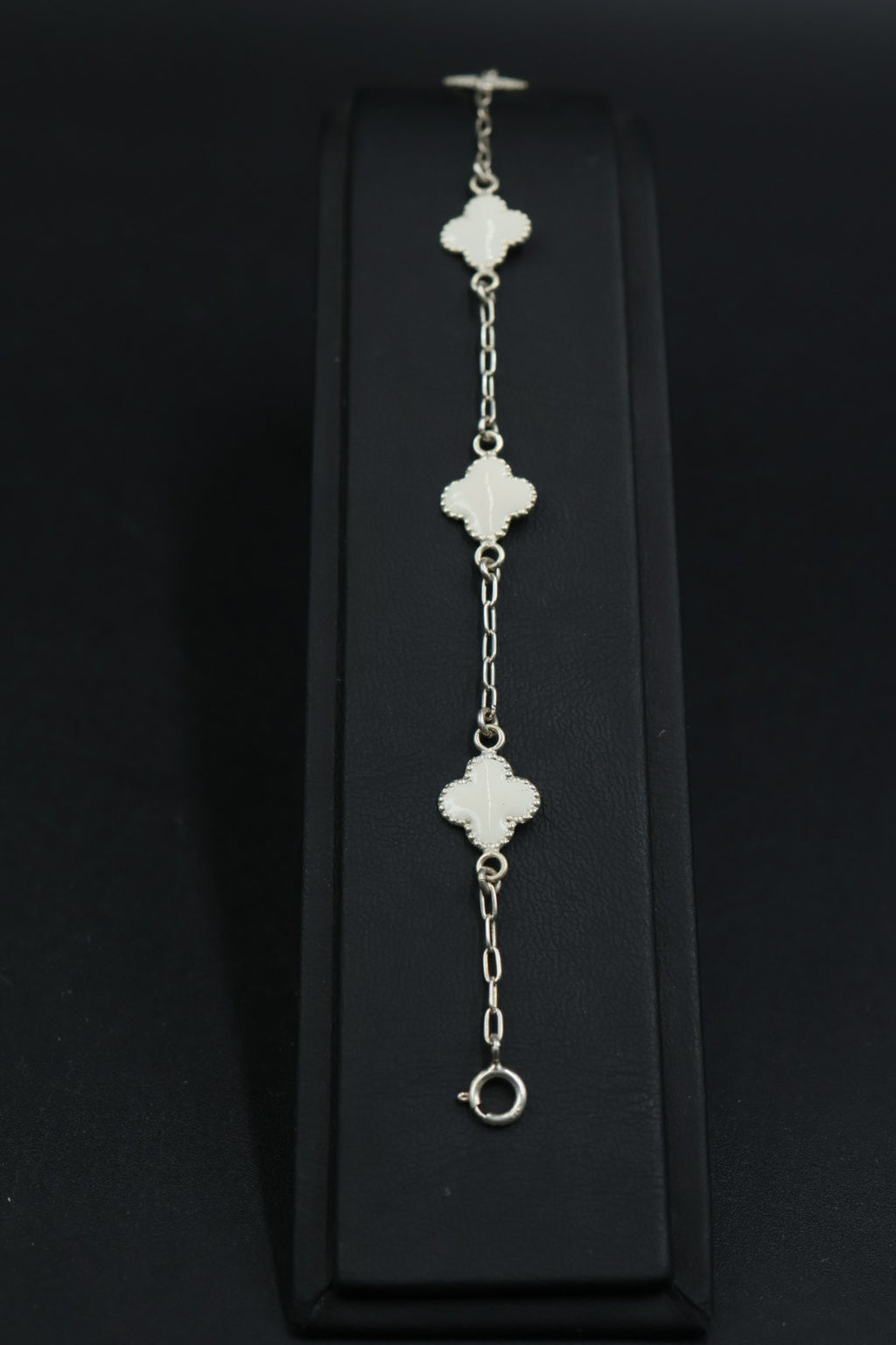 Pulsera Trébol Blanco en Plata 9.25 S925