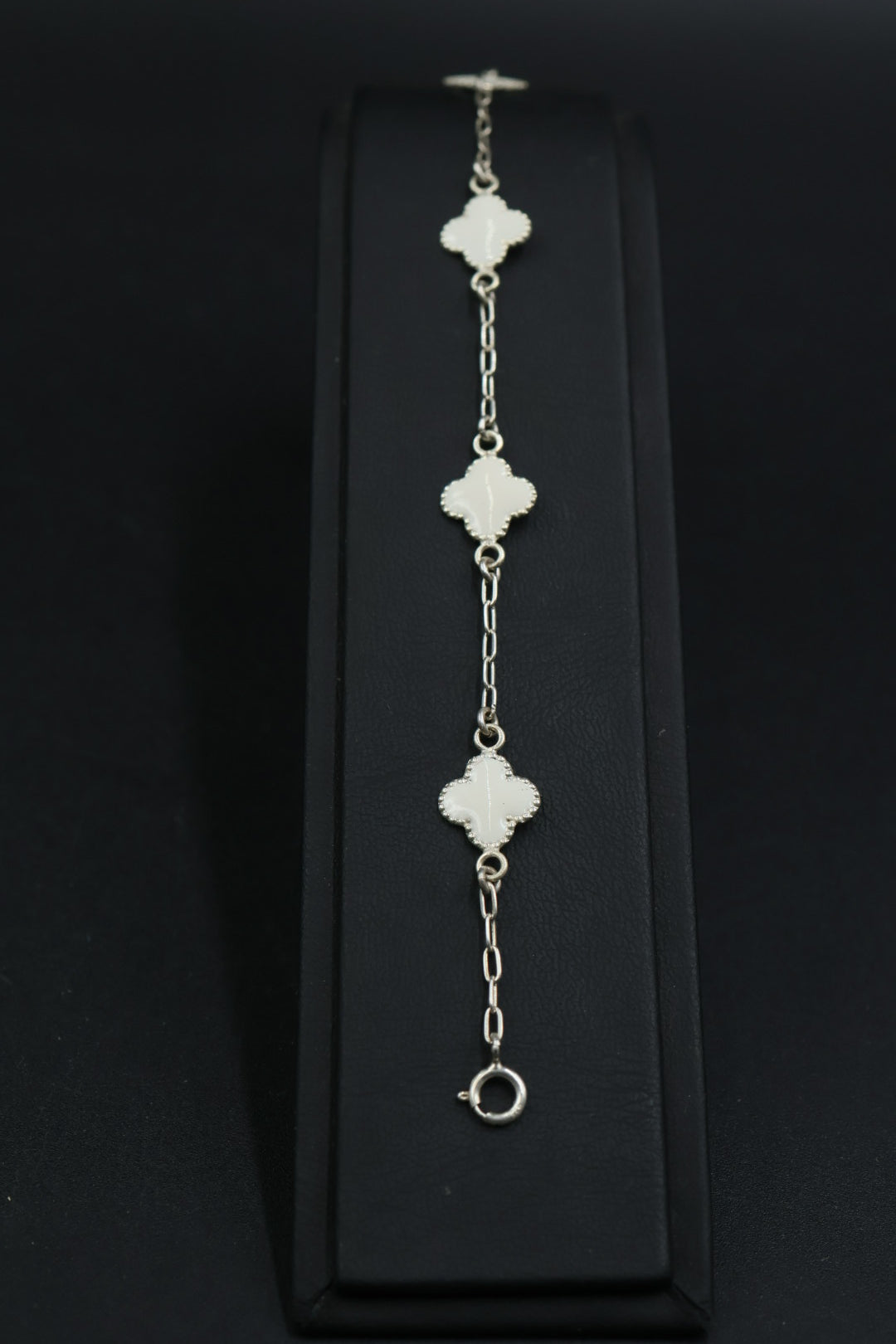 Pulsera Trébol Blanco en Plata 9.25 S925