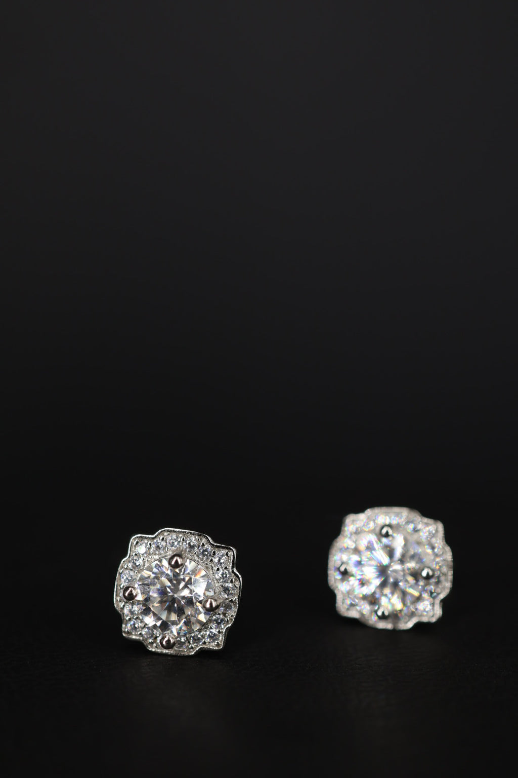 Aretes Hexagonal Plata .925 - Moissanita D 0.5 ct.