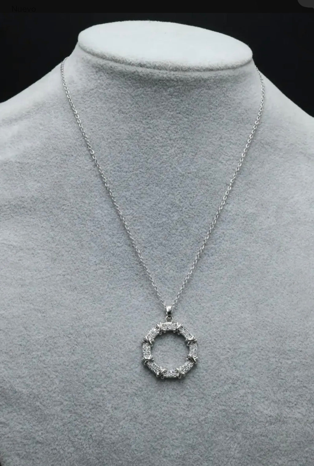 Collar Clavo Full Zirconias - Plateado.