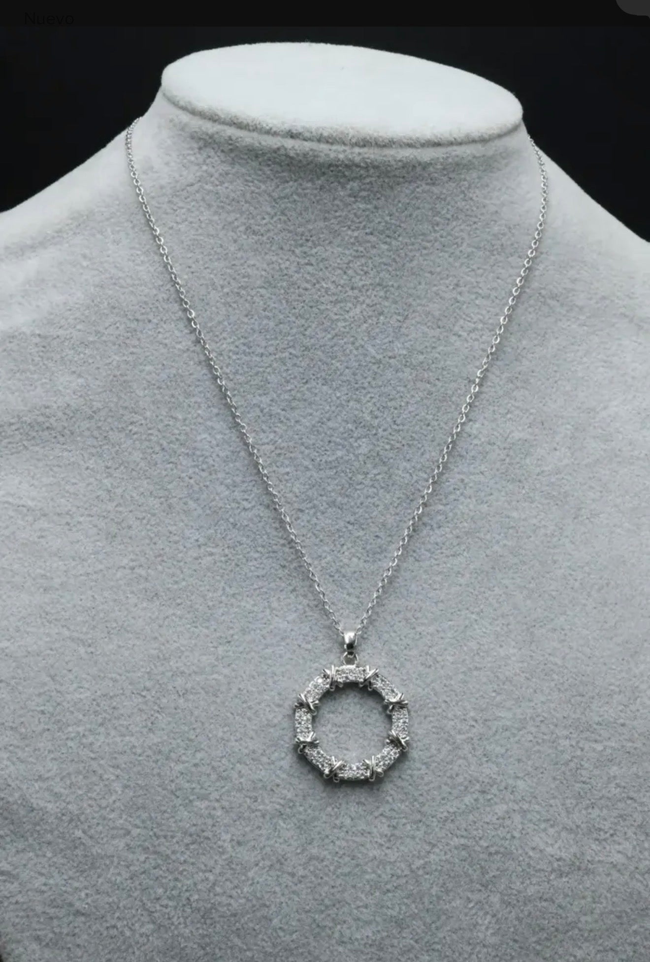 Collar Clavo Full Zirconias - Plateado.