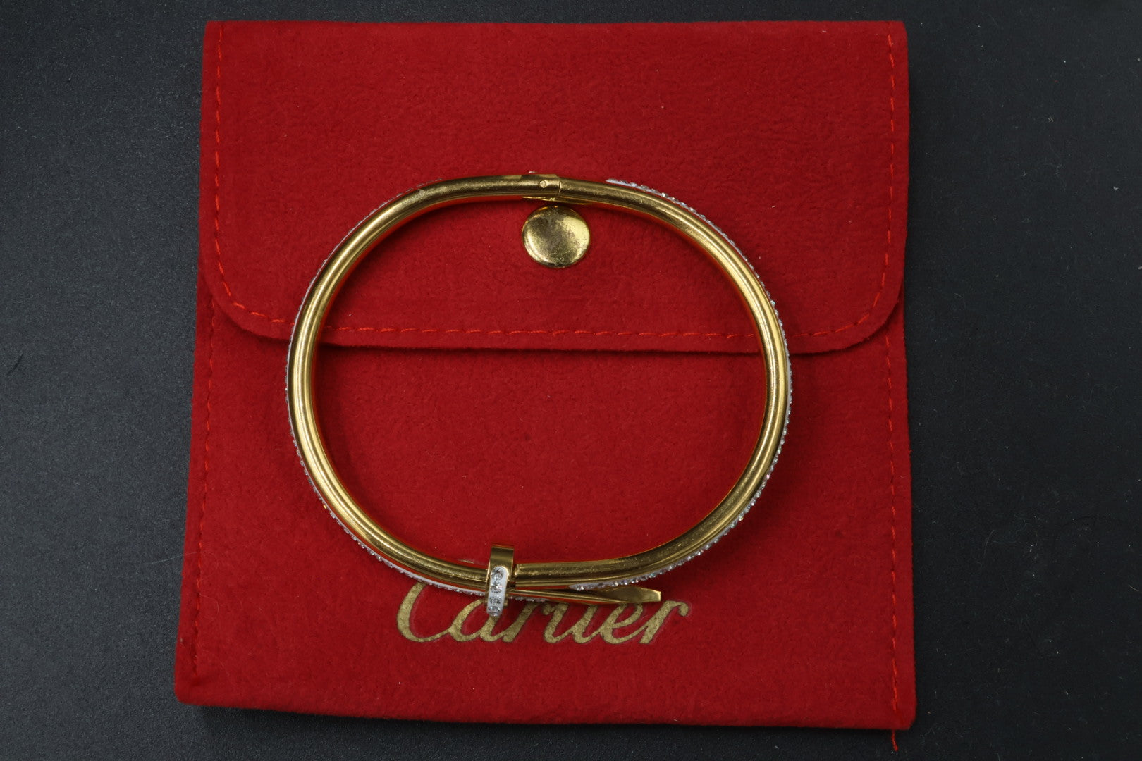 Brazalete Cartier Juste Un Clou Iced - Dorado