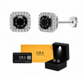 Aretes en Plata 925 Perfect Box - Moissanita Black 0.5 ct.