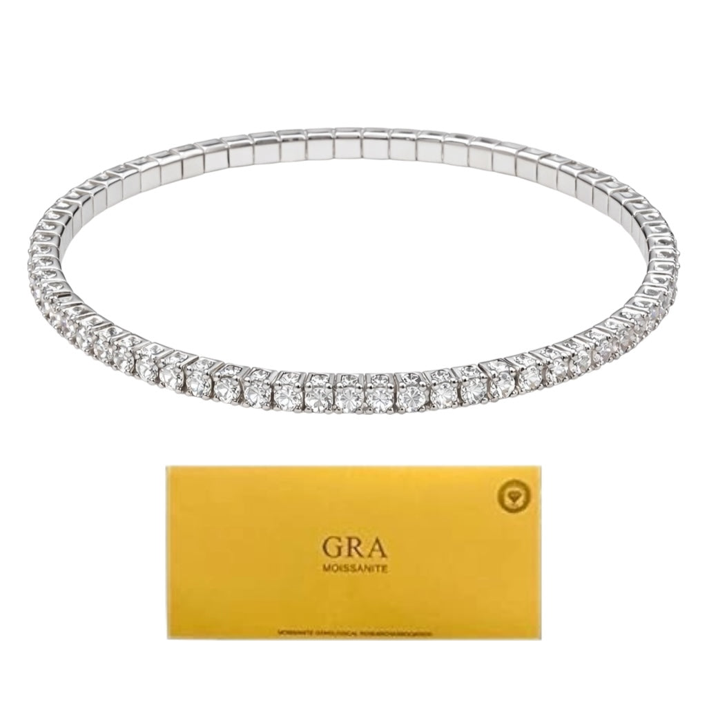 Pulsera Tenis Elástica - Moissanita