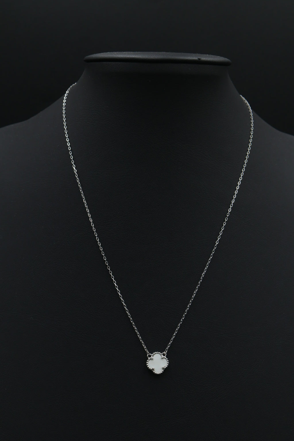 Collar 1 Trébol Blanco en Plata .925 S925