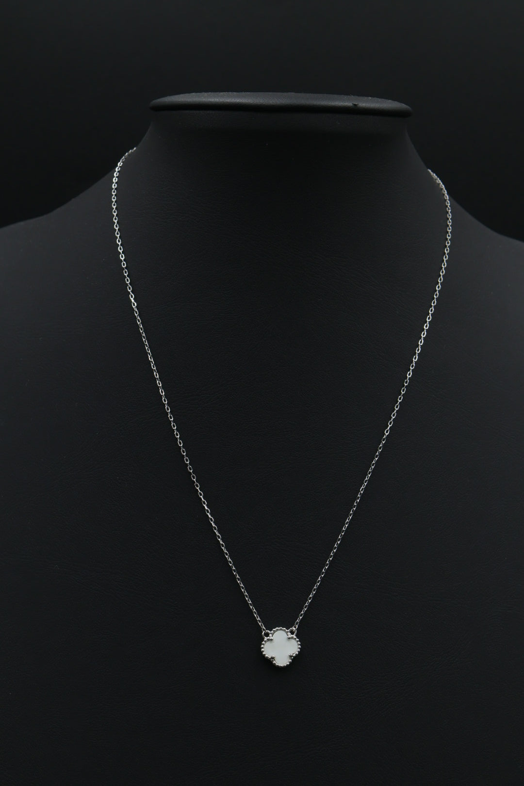 Collar 1 Trébol Blanco en Plata .925 S925