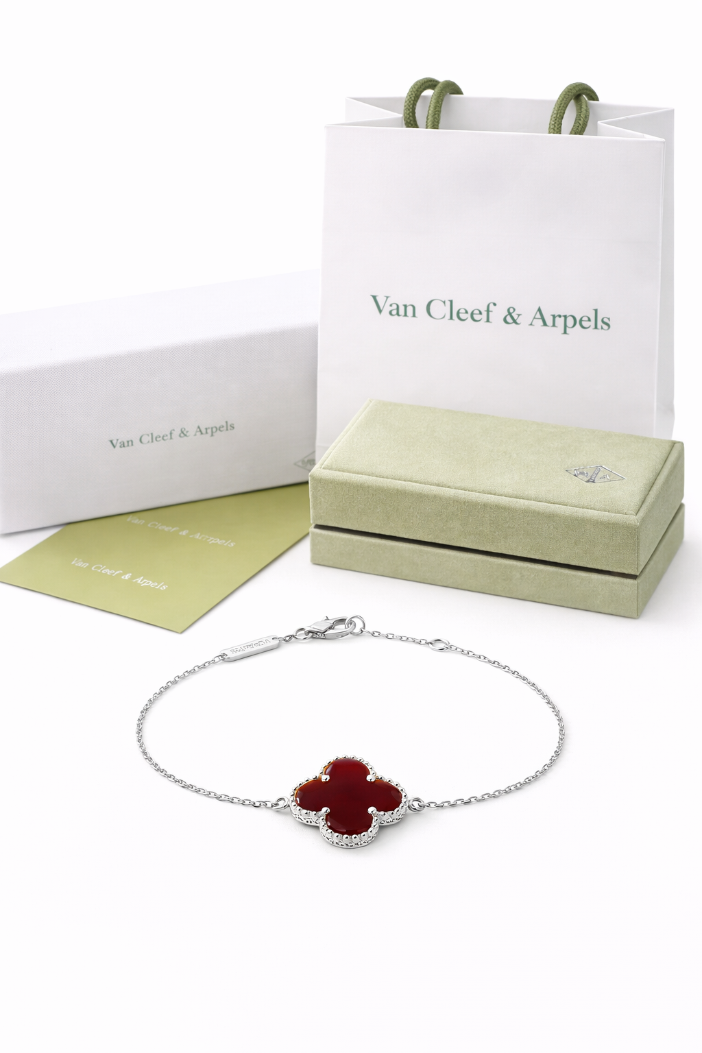 Pulsera VCA Sweet Alhambra 1:1 Silver Cornalina.