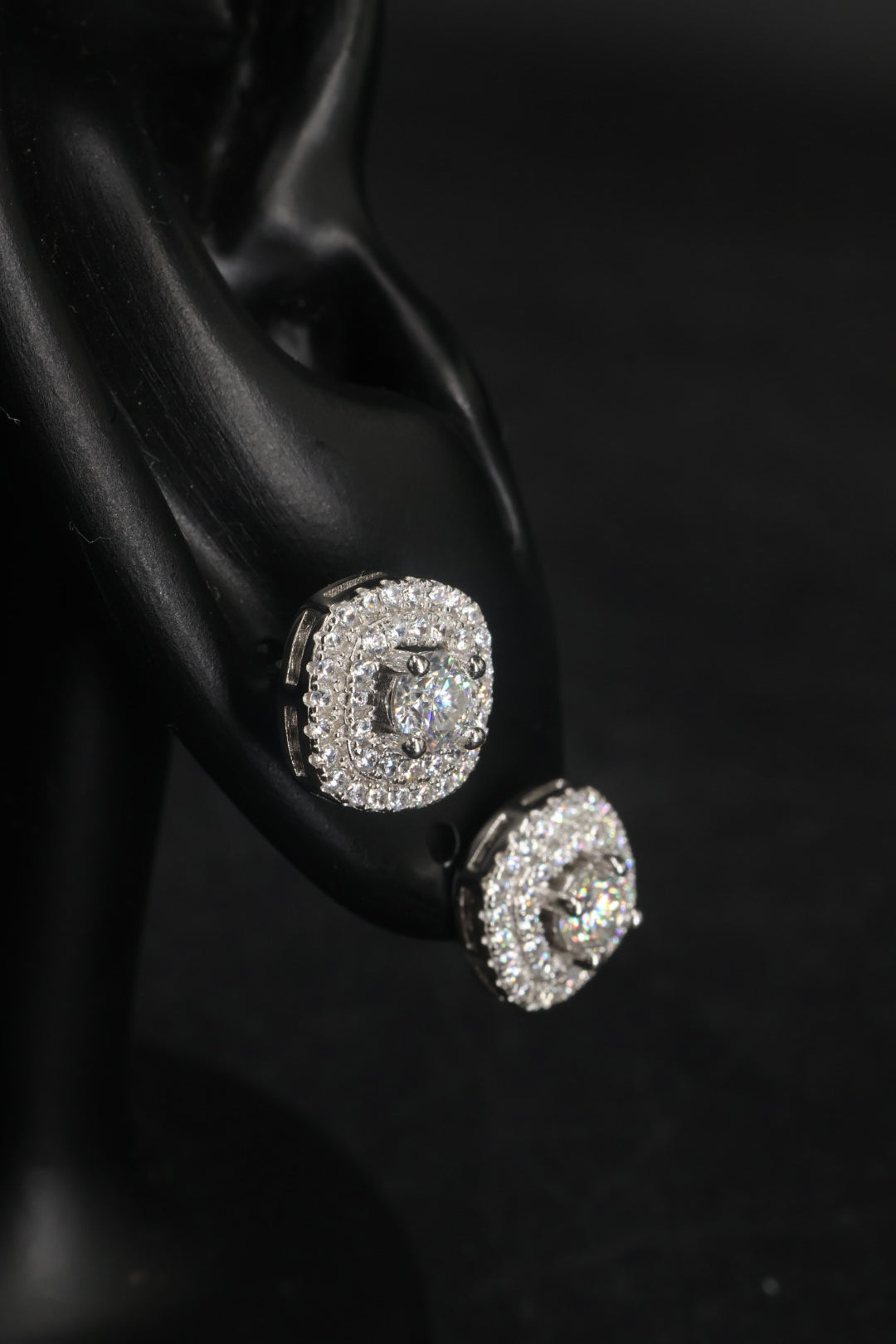 Aretes en Plata 925 Box Full CZ - Moissanita D 0.3 ct.